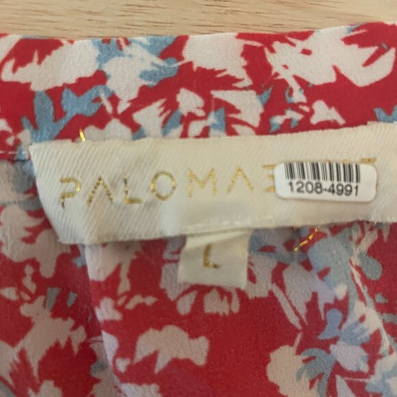 Paloma Blue Silk Red + Blue Floral Mini Skirt Womens Size Large - Picture 2 of 8